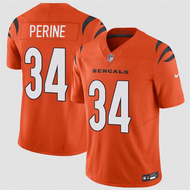 Cincinnati Bengals #34 Samaje Perine Orange 2025 F.U.S.E. Vapor Untouchable Limited Stitched Jersey - Zenithce