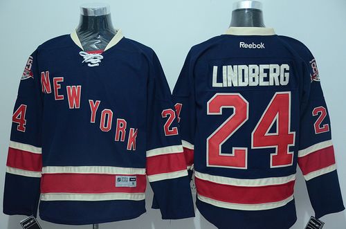 Rangers #24 Oscar Lindberg Navy Blue Stitched Jersey - Zenithce