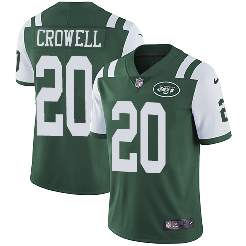 New York Jets #20 Isaiah Crowe Green Vapor Untouchable Limited Stitched Jersey - Zenithce