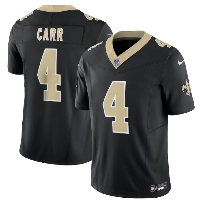New Orleans Saints #4 Derek Carr Black 2023 F.U.S.E. Vapor Untouchable Limited Stitched Jersey - Zenithce