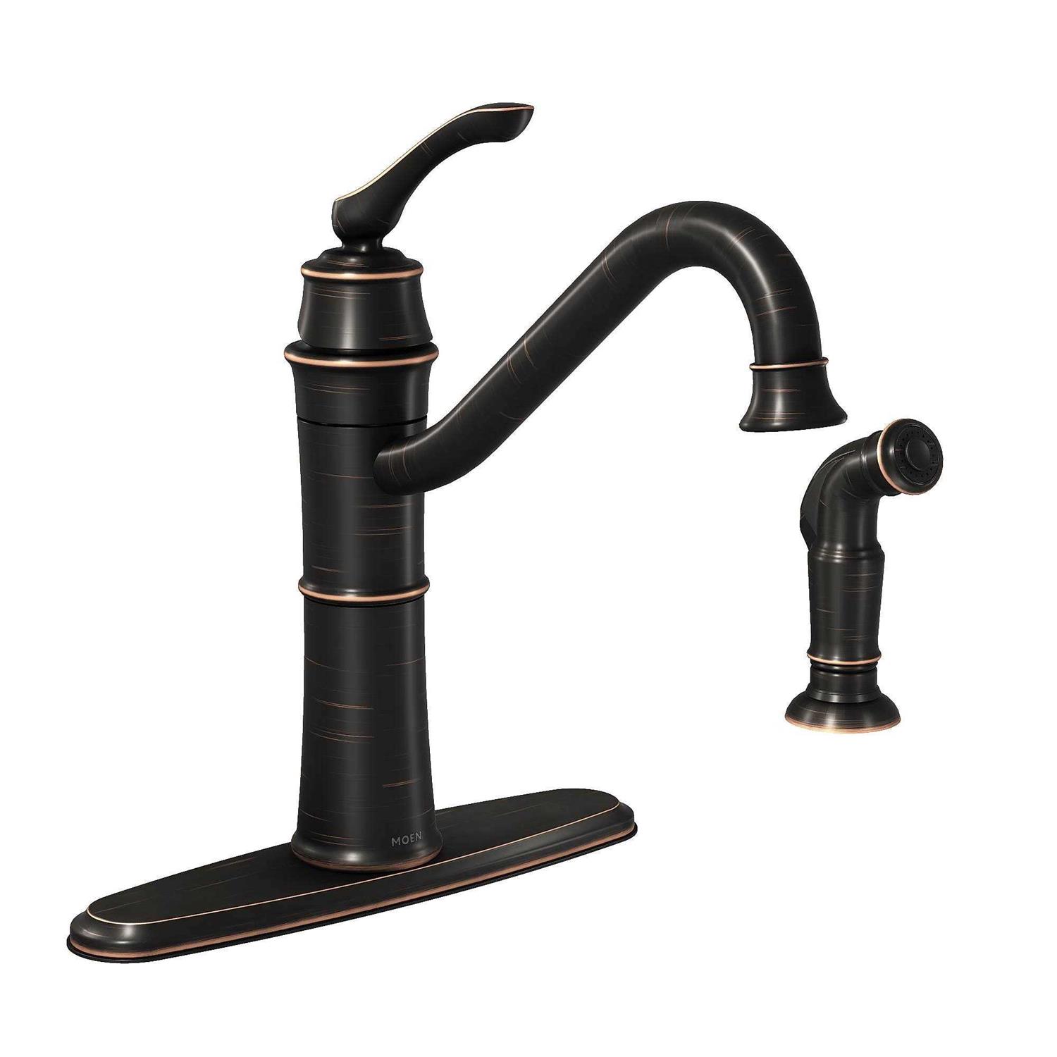 Moen Wetherly 1-Handle Lever Kitchen Faucet with Side Spray 87999SRS - Zenithce