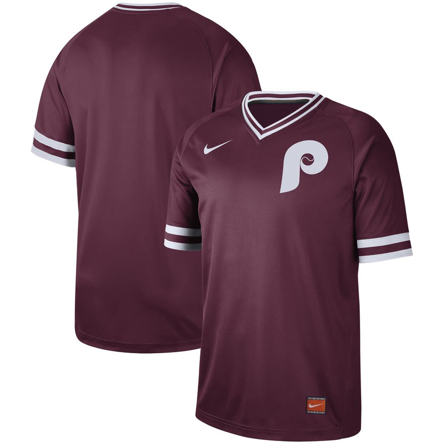 Philadelphia Phillies Blank Maroon Cooperstown Collection Legend Stitched Jersey - Zenithce