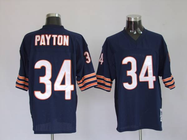 Mitchell Ness Bears #34 Walter Payton Blue Stitched Throwback Jersey - Zenithce