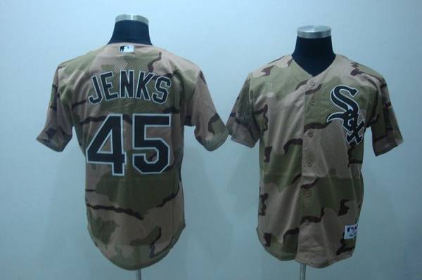 White Sox #45 Bobby Jenks Stitched Camouflage Jersey - Zenithce