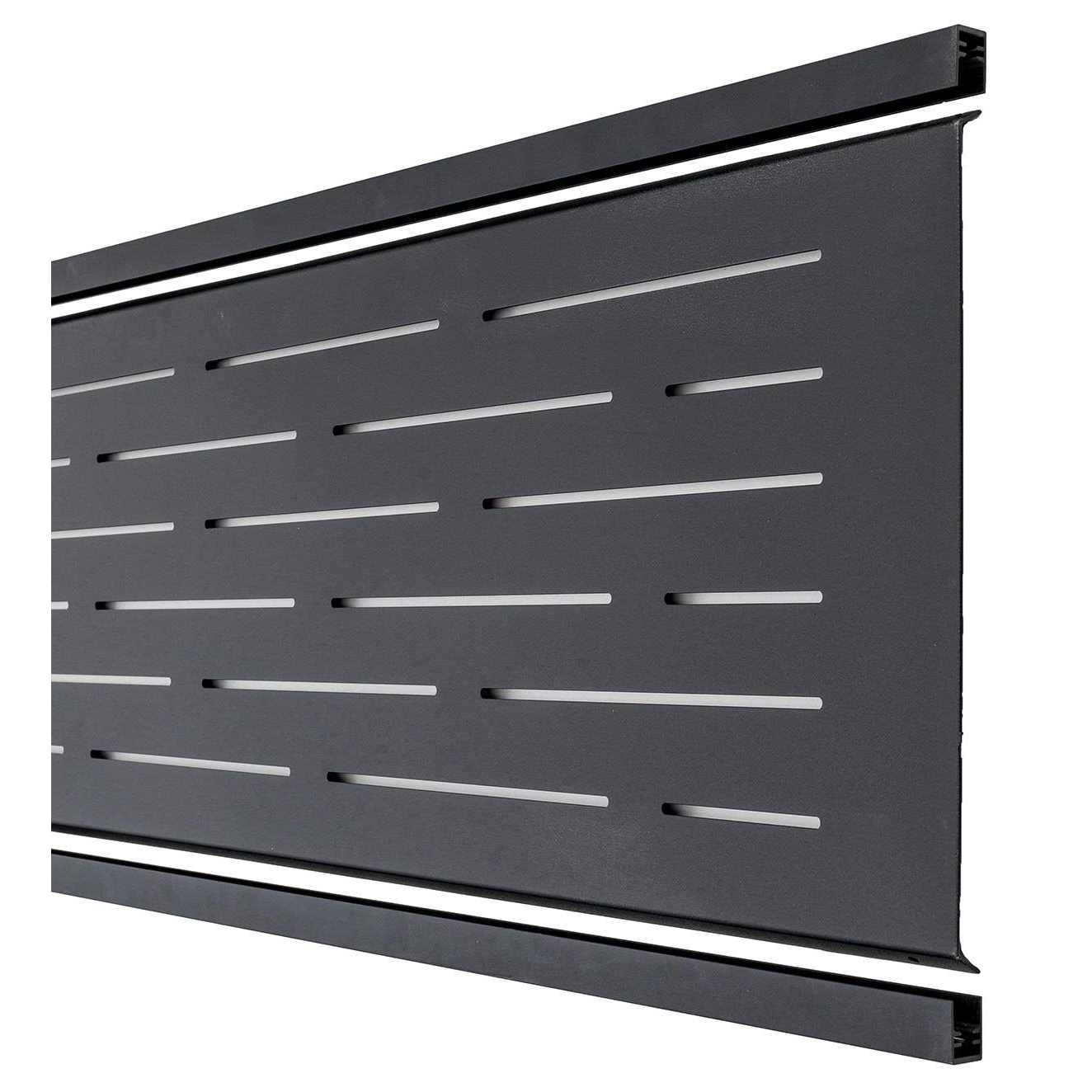 Veranda Euro Style 4 ft. x 6 ft. Black Aluminum/Composite Horizontal Fence Panel EF - Zenithce