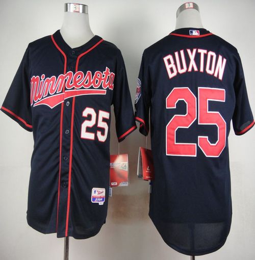 Twins #25 Byron Buxton Navy Blue Alternate Road Cool Base Stitched Jersey - Zenithce