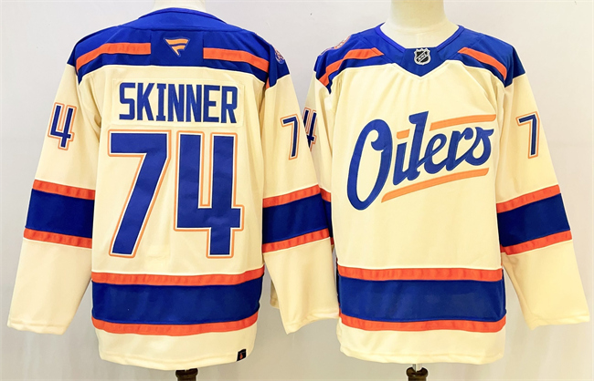 Edmonton Oilers #74 Stuart Skinner Light Beige 2025 Alternate Stitched Jersey - Zenithce