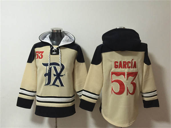 Texas Rangers #53 Adolis García Cream Ageless Must-Have Lace-Up Pullover Hoodie - Zenithce