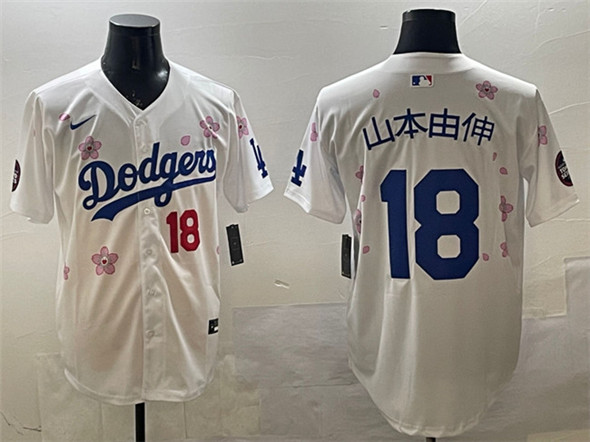 Los Angeles Dodgers #18 山本由伸 White 2025 Tokyo Series Limited Stitched Jersey - Zenithce