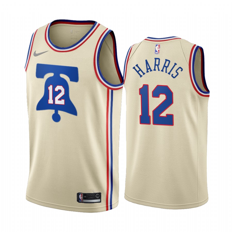 Philadelphia 76ers #12 Tobias Harris Cream Swingman 2020-21 Earned Edition Jersey - Zenithce
