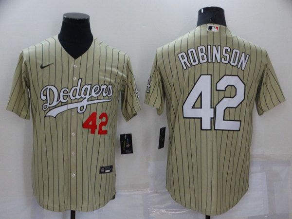 Los Angeles Dodgers #42 Jackie Robinson Cream Cool Base Stitched Jersey - Zenithce