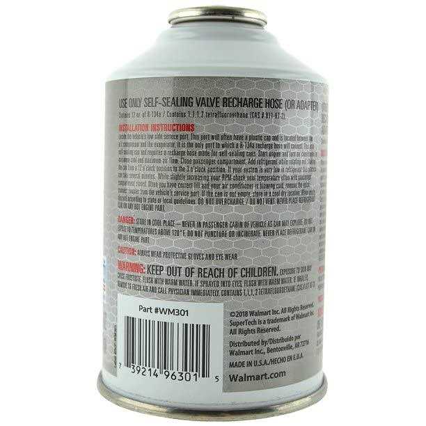 Supertech R-134a Refrigerant Automotive Use In A 12oz Self-sealing Container - Zenithce