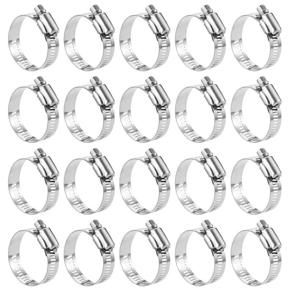 Lokman 20 Pack Stainless Steel Hose Clamp Adjustable Worm Gear Hose Clamp - Zenithce