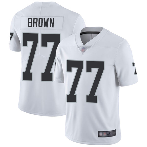 Raiders #77 Trent Brown White Vapor Untouchable Limited Stitched Jersey - Zenithce