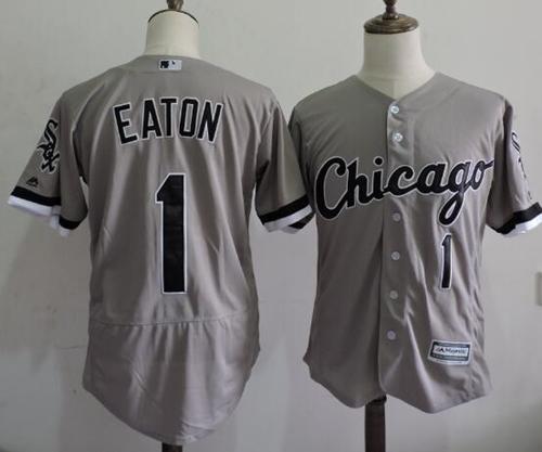White Sox #1 Adam Eaton Grey Flexbase Authentic Collection Stitched Jersey - Zenithce