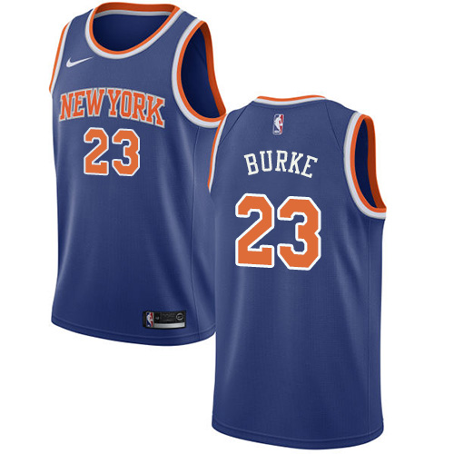 New York Knicks #23 Trey Burke Blue Swingman Icon Edition Jersey - Zenithce