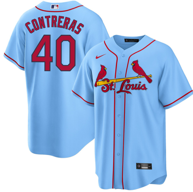 St. Louis Cardinals #40 Willson Contreras Blue Cool Base Stitched Jersey - Zenithce