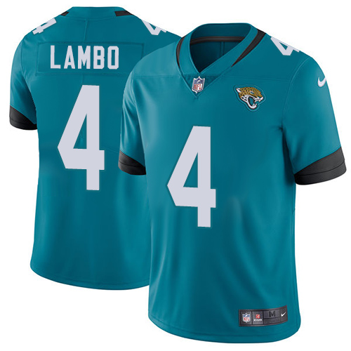 Jacksonville Jaguars #4 Josh Lambo Teal Vapor Untouchable Limited Stitched Jersey - Zenithce