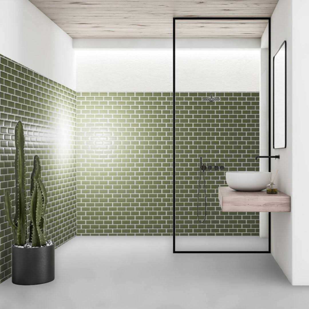 Torch Song 2 x 4 Glass Brick Joint Mosaic Wall Tile PIXL - Zenithce