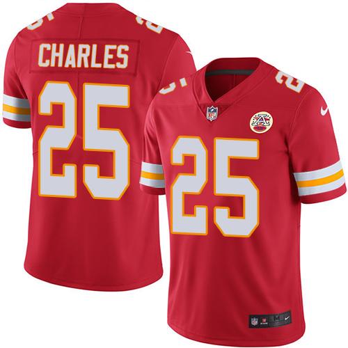 Chiefs #25 Jamaal Charles Red Stitched Limited Rush Nike Jersey - Zenithce