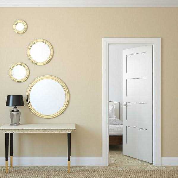 Primed 3 Equal Panel Shaker Interior Door Trimlite - Zenithce