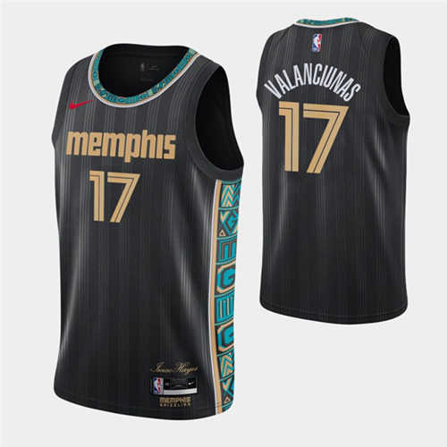 Memphis Grizzlies #17 Jonas Valanciunas 2020-21 Black City Edition Stitched Jersey - Zenithce