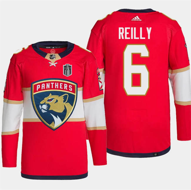 Florida Panthers #6 Mike Reilly Red 2024 Stanley Cup Final Patch Stitched Jersey - Zenithce