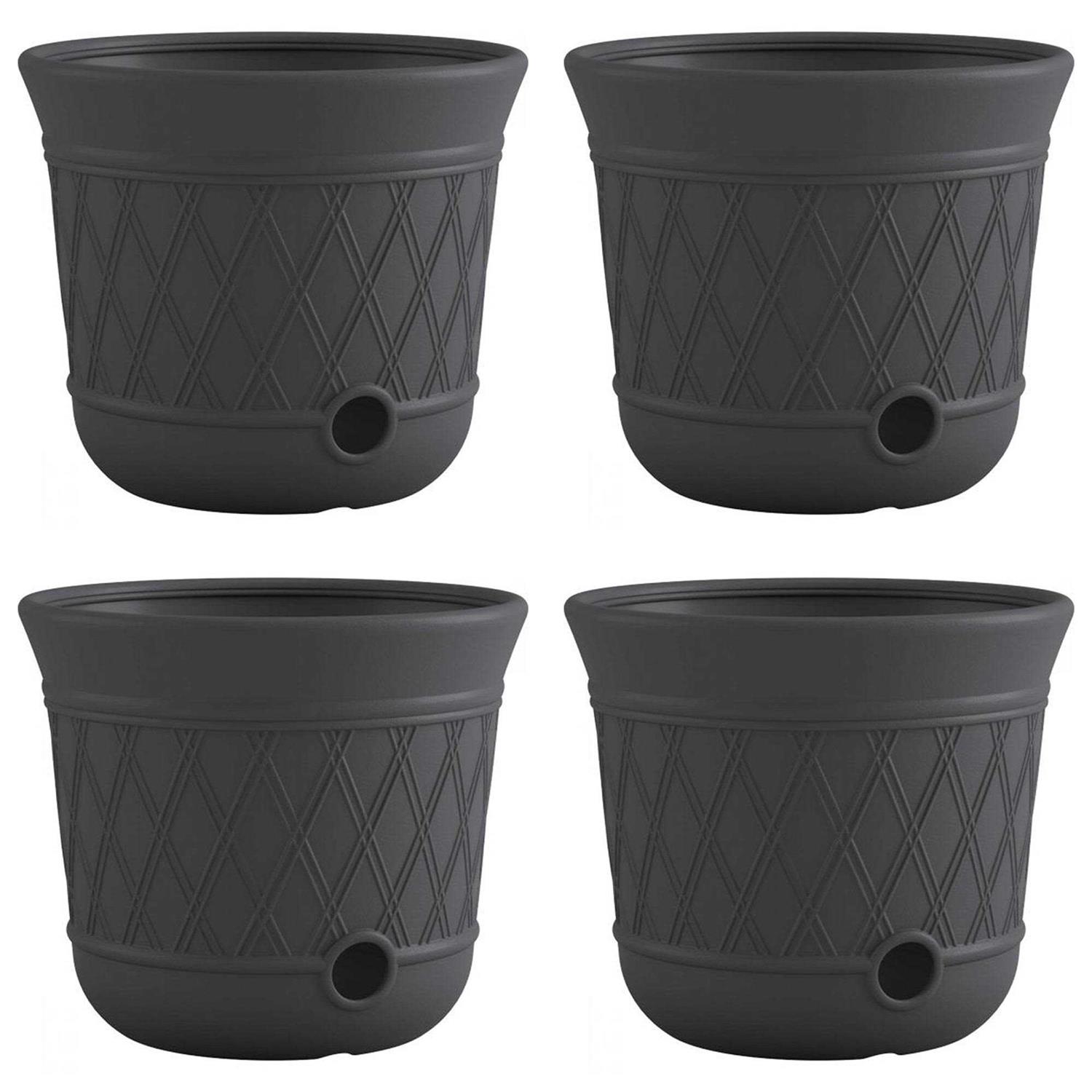 Suncast 14” x 12 Decorative Hideaway Garden Hose Storage Pot - Zenithce