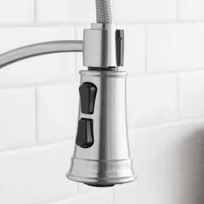 Glacier Bay Mandouri Single-Handle Spring Neck Pull-Down Kitchen Faucet with Soap Dispenser - Zenithce