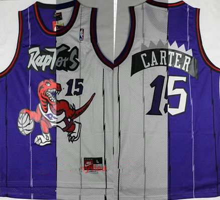 Toronto Raptors #15 Vince Carter Purple White Two Tone Stitched Hardwood Classic Swingman Jersey - Zenithce
