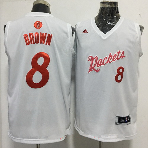 Houston Rockets #8 Bobby Brown adidas White 2016 Christmas Day Stitched Swingman Jersey - Zenithce