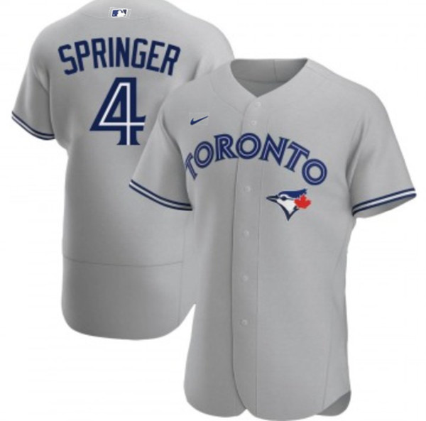 Toronto Blue Jays #4 George Springer Gray Flex Base Stitched Jersey - Zenithce