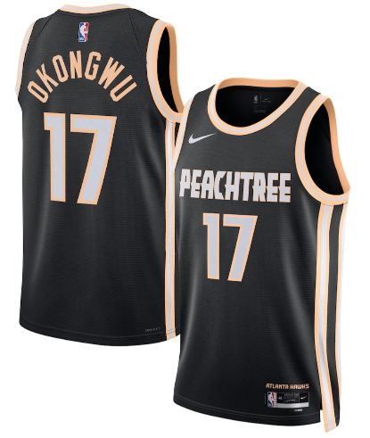 Atlanta Hawks #17 Onyeka Okongwu Black 2025-26 City Edition Swingman Stitched Jersey - Zenithce