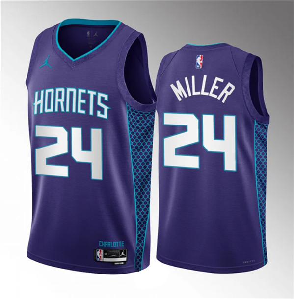 Charlotte Hornets #24 Brandon Miller Purple 2023 Draft Statement Edition Stitched Jersey - Zenithce