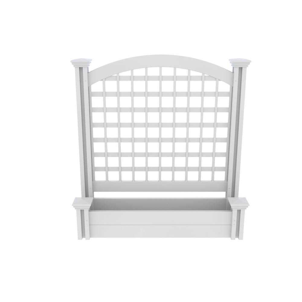 Enclo Privacy Screens 4.8 ft. H x 3 ft. W White Vinyl Highland-Lattice Privacy Screen Kit - Zenithce
