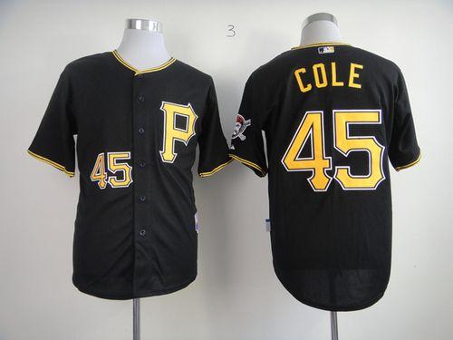 Pirates #45 Gerrit Cole Black Cool Base Stitched Jersey - Zenithce