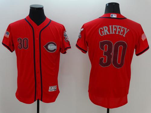 Reds #30 Ken Griffey Red Fashion Stars Stripes Flexbase Authentic Stitched Jersey - Zenithce