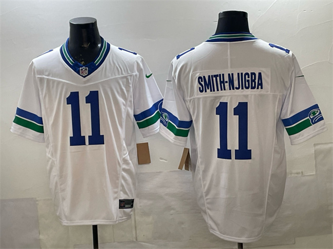 Seattle Seahawks #11 Jaxon Smith-Njigba White F.U.S.E. Vapor Throwback Limited Stitched Jersey - Zenithce