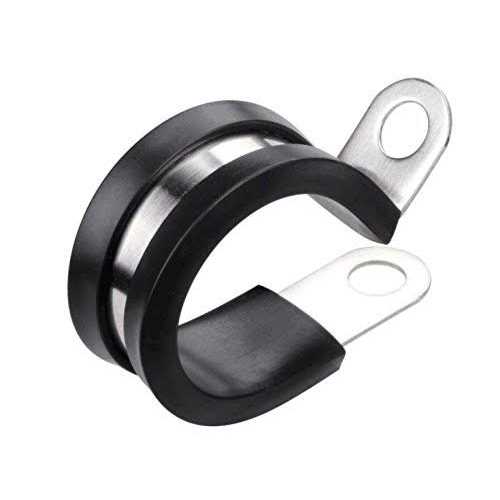LOKMAN 20 Pack Stainless Steel Cable Clamp, Rubber Cushioned Insulated Clamp, Metal Clamp, Tube Holder for Tube, Pipe or Wire Cord - Zenithce