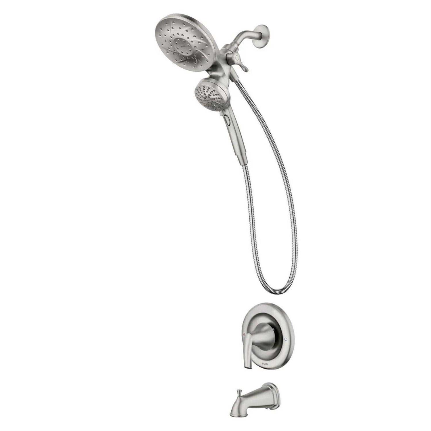 Moen Magnetix Graeden Handheld and Shower head Combo, Matte Black 1-handle Multi-head Round Bathtub and Shower Faucet Valve Included 82137BL - Zenithce