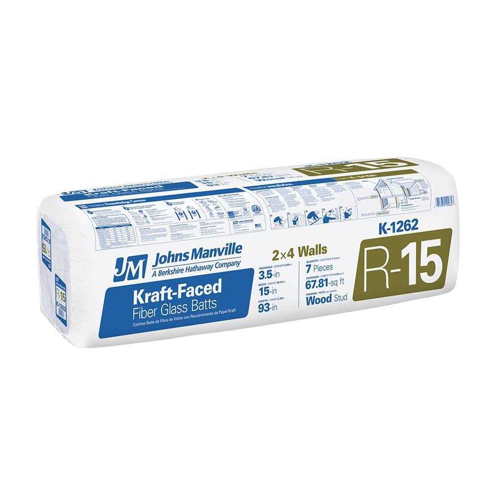 Johns Manville R-15 Wall 34.8-sq ft Unfaced Mineral Wool Batt Insulation Multi-pack SS315S - Zenithce