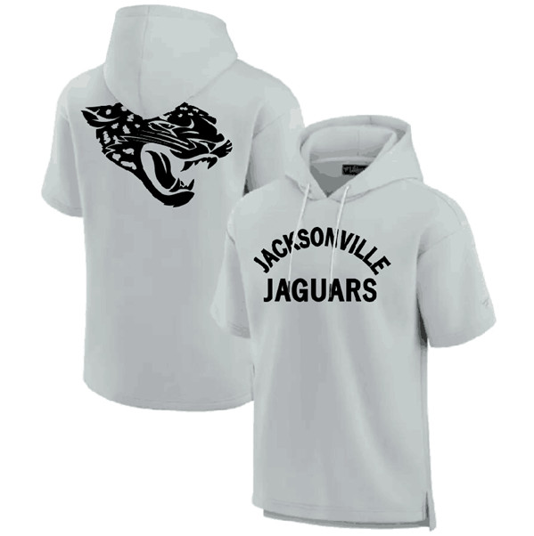 Jacksonville Jaguars Gray Super Soft Fleece Short Sleeve Hoodie - Zenithce