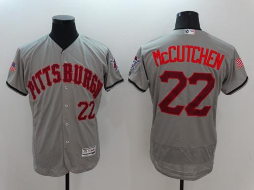 Pirates #22 Andrew McCutchen Grey Fashion Stars Stripes Flexbase Authentic Stitched Jersey - Zenithce