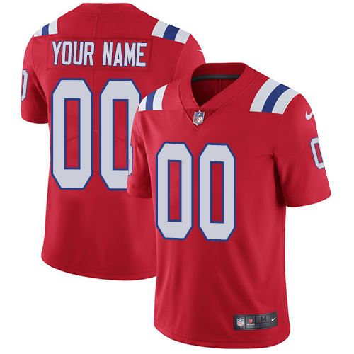 New England Patriots Customized Red Team Color Vapor Untouchable Limited Stitched NFL Jersey - Zenithce