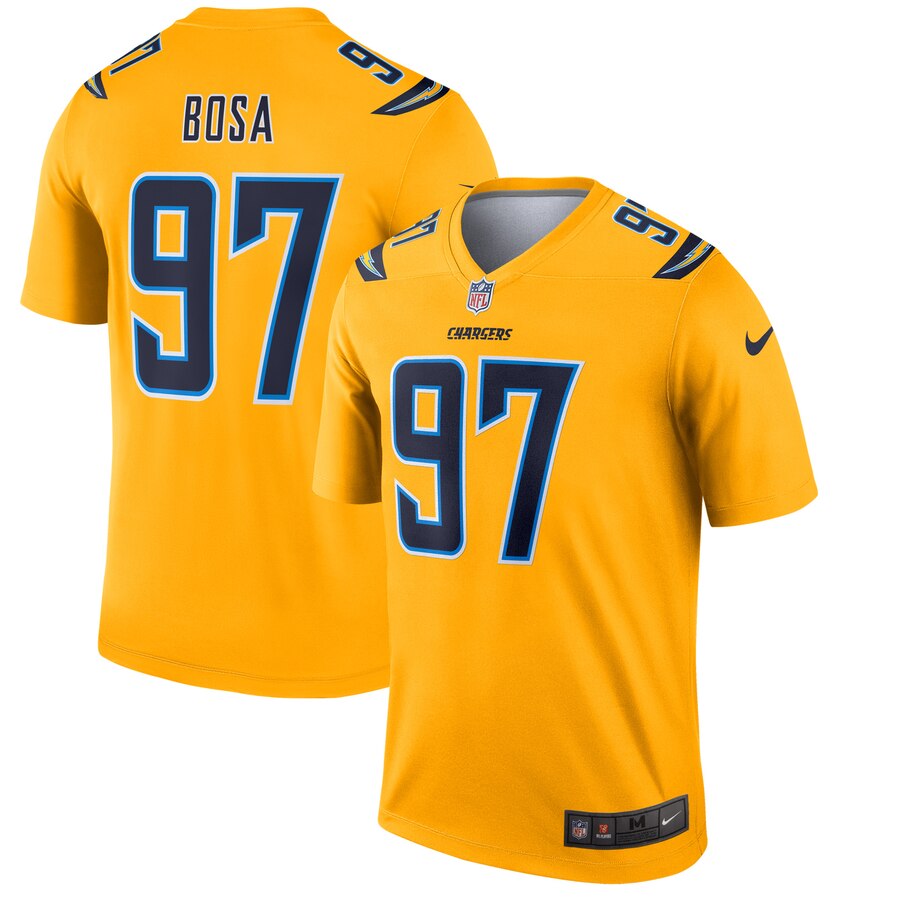 Los Angeles Chargers #97 Joey Bosa Gold Inverted Legend Jersey - Zenithce