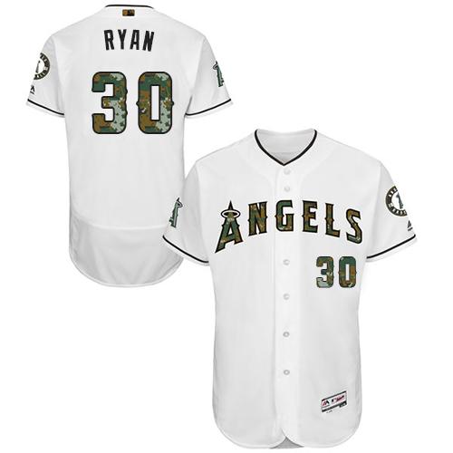 Angels Of Anaheim #30 Nolan Ryan White Flexbase Authentic Collection 2016 Memorial Day Stitched Jersey - Zenithce