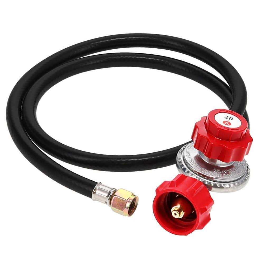 Gasone 3/8 in. Flare Propane Quick Connect Hose 24 ft. with 1/4 in. Male Flow Plug for RV - Zenithce