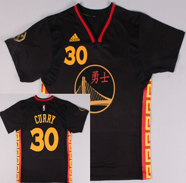 Golden State Warriors #30 Stephen Curry Revolution 30 Swingman 2015 Chinese Black Fashion Jersey - Zenithce