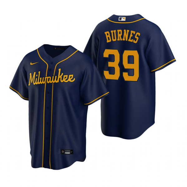 Milwaukee Brewers #39 Corbin Burnes Navy Cool Base Stitched Jersey - Zenithce