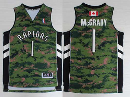 Toronto Raptors #1 Tracy McGrady Revolution 30 Swingman Camo Jersey - Zenithce